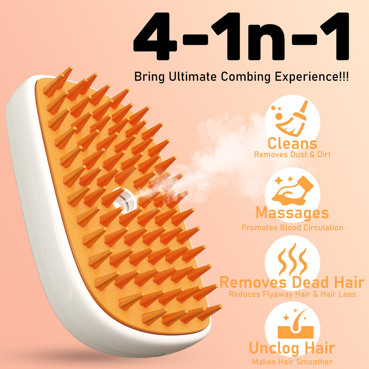 Anti Static Shedding Spray Comb, Hair Removal, Mist Indoor Steamy Grooming