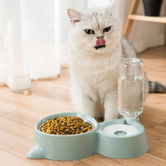 Pet Dog Cat Bowl Fountain Automatic Food Water Feeder Container