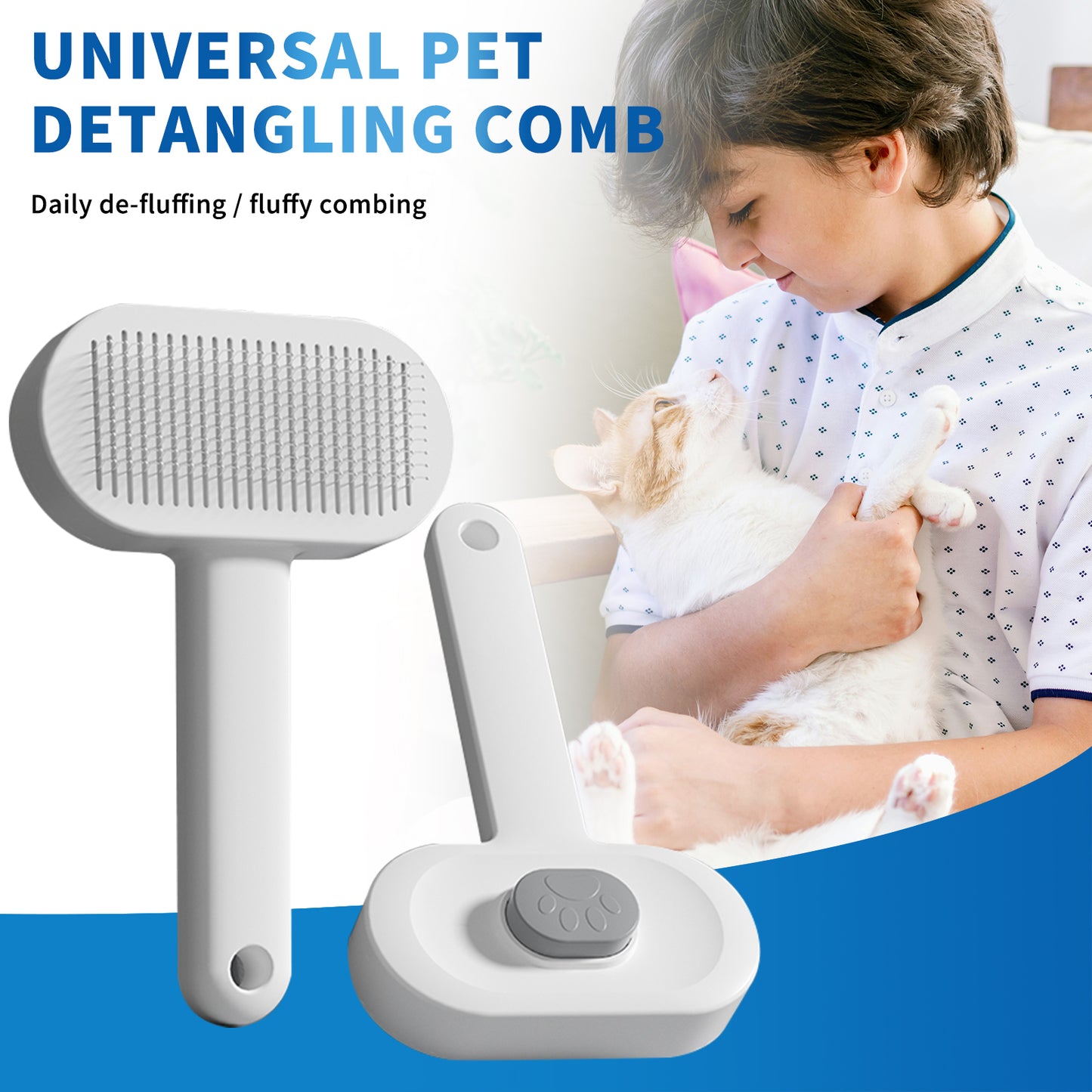Efficient Universal Pet Hair Removal Comb, Gently Smoothing