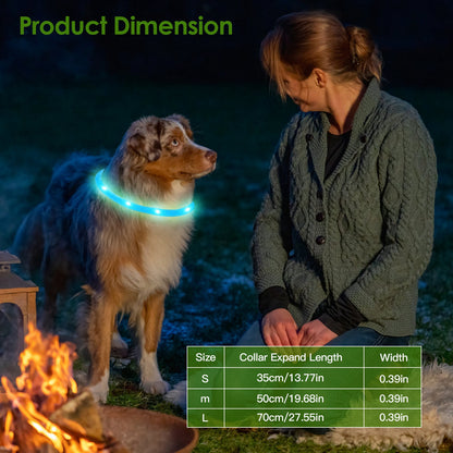Lighting Dog Safety Collar Cuttable Dog Night Walking