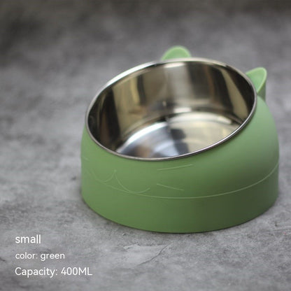 Stainless Steel Dog Bowl Double Bowl Cervical Protection