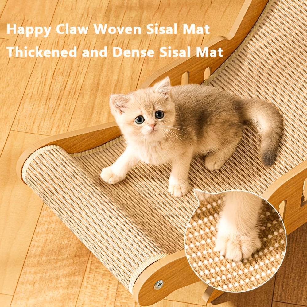 Natural Wood Durable Sisal Cat Hammock With Scratching Board