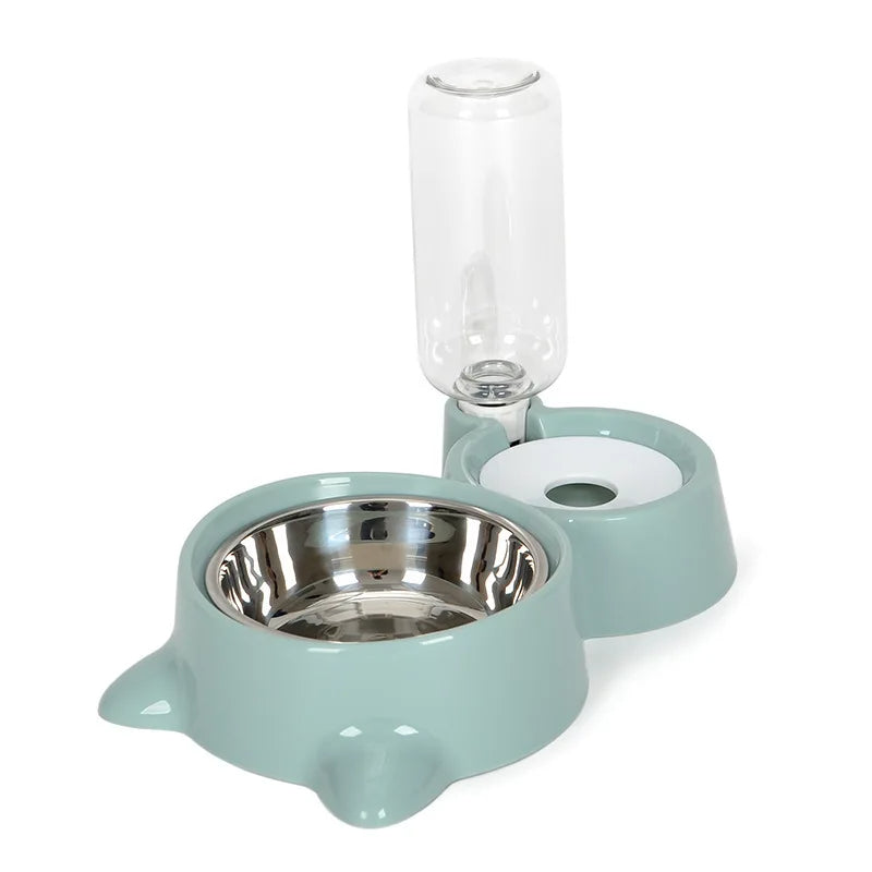 Pet Dog Cat Bowl Fountain Automatic Food Water Feeder Container