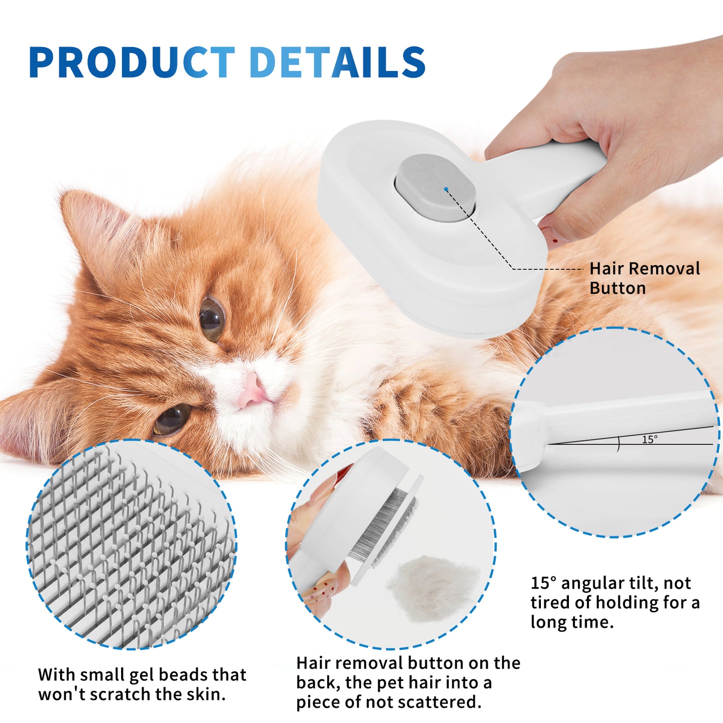 Efficient Universal Pet Hair Removal Comb, Gently Smoothing