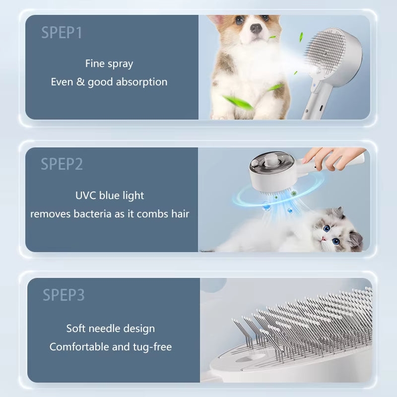 Cat Dog Steamy Brush Steam Brush Electric Sprayer For Massage