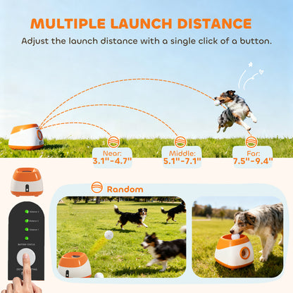 Automatic Dog Ball Launcher with 26-79 FT Distance