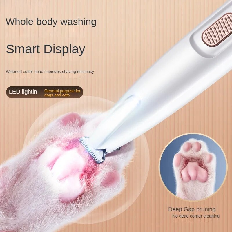 Waterproof Pet Hair Trimmer With LED Display Dog Clippers