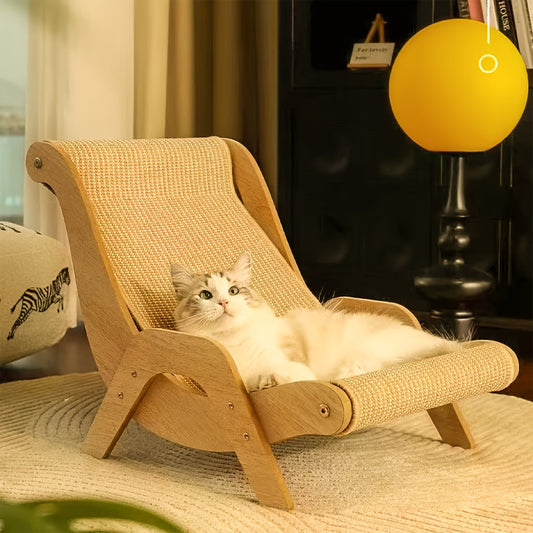 Natural Wood Durable Sisal Cat Hammock With Scratching Board