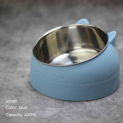 Stainless Steel Dog Bowl Double Bowl Cervical Protection