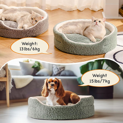 Bed With Non-Slip Bottom, Plush Indoor Cat Bed For Kittens & Puppies
