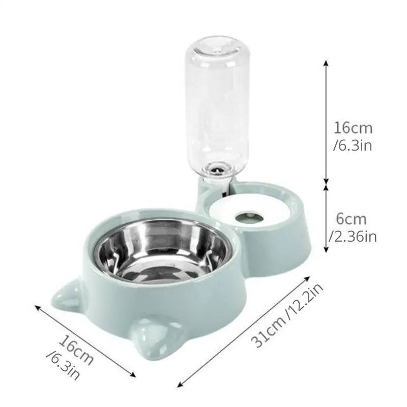 Pet Dog Cat Bowl Fountain Automatic Food Water Feeder Container