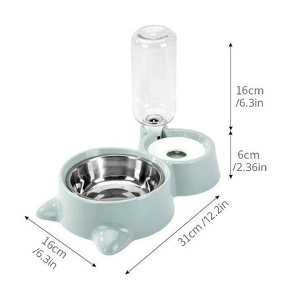 Pet Dog Cat Bowl Fountain Automatic Food Water Feeder Container