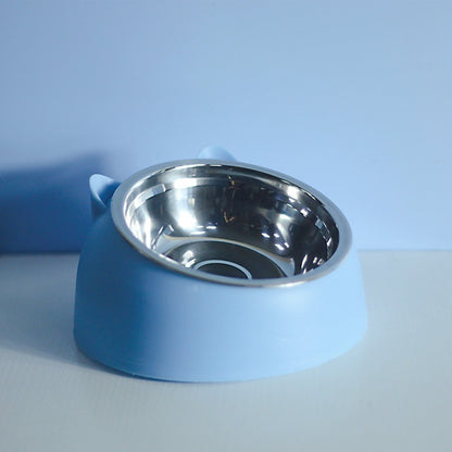 Stainless Steel Dog Bowl Double Bowl Cervical Protection