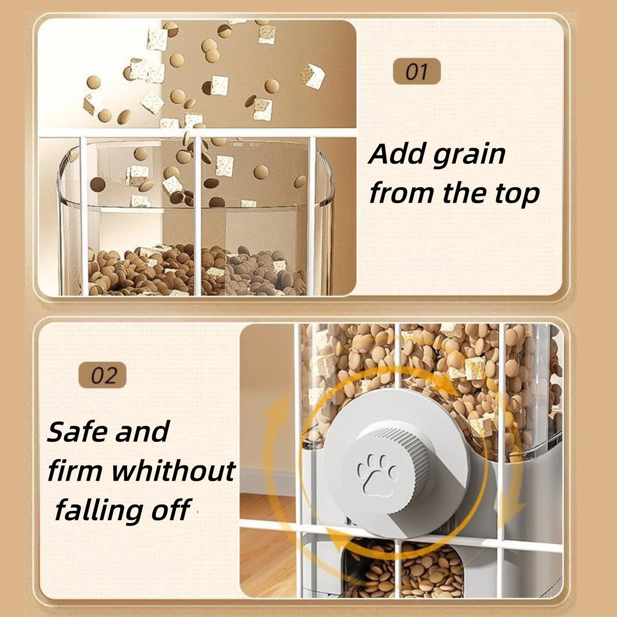 Automatic Pet Feeder Cage Hanging Bowl, Suitable For Small Puppy