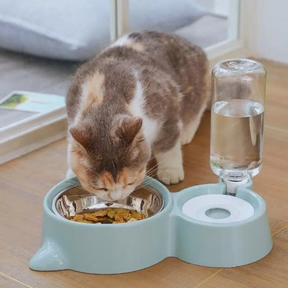 Pet Dog Cat Bowl Fountain Automatic Food Water Feeder Container