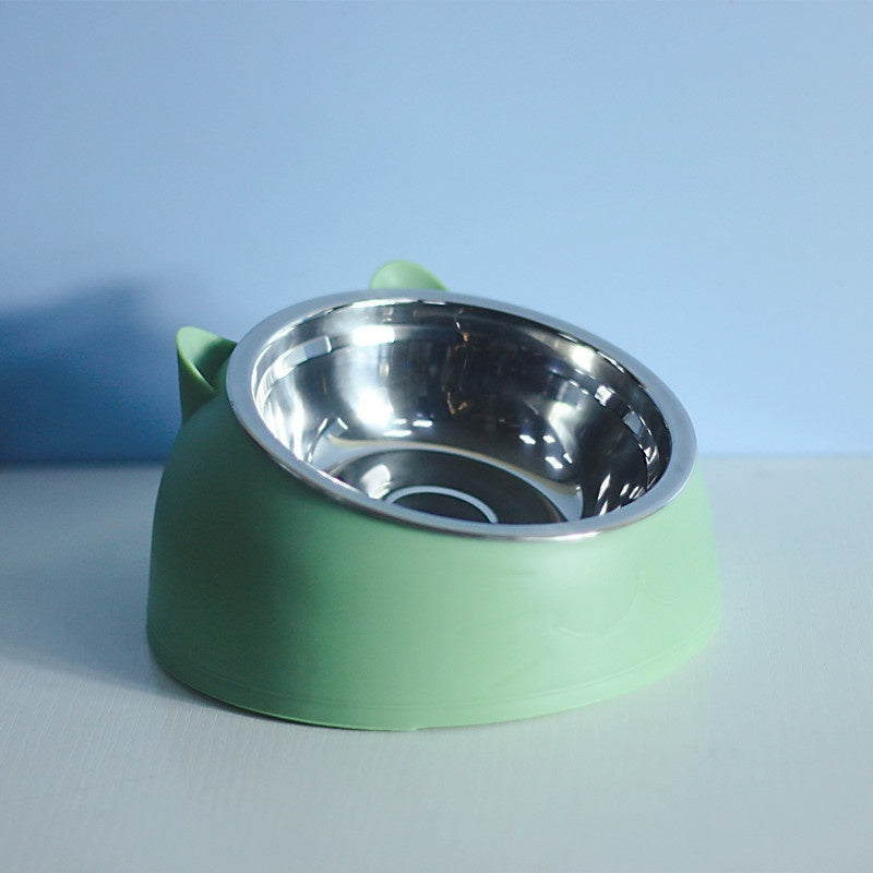 Stainless Steel Dog Bowl Double Bowl Cervical Protection