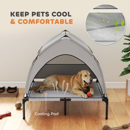 Portable Outside Raised Pet Cot with Cooling Pad, Storage Bag
