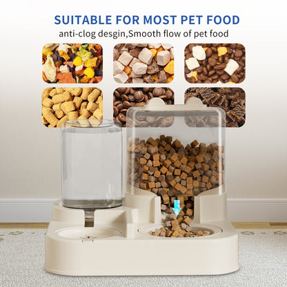 Transparent And Visible Pet Feeding And Drinking Dispenser Automatically