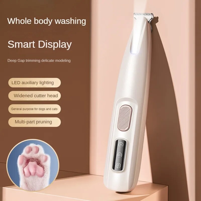 Waterproof Pet Hair Trimmer With LED Display Dog Clippers