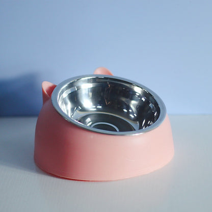 Stainless Steel Dog Bowl Double Bowl Cervical Protection