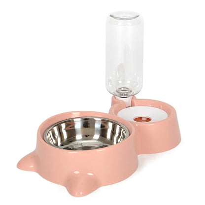 Pet Dog Cat Bowl Fountain Automatic Food Water Feeder Container